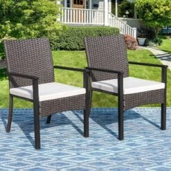 2pk Outdoor Wicker Arm Chairs - Captiva Designs