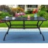 Outdoor Rectangle Steel Dining Table - Black - Captiva Designs -Furniture GUEST 63ba746a 9a00 45de b3fc 49db9978ea87