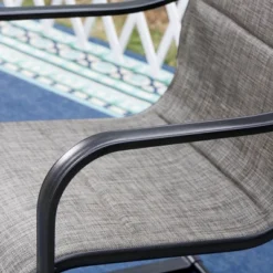 5pc Patio Set With Steel Table With 2" Umbrella Hole & Padded Sling C-Spring Arm Chairs - Captiva Designs -Furniture GUEST 64645ba4 f3fd 4599 a5a7 bb723156031c 2