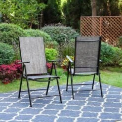 7pc Outdoor Dining Set With 7 Position Adjustable Chairs & Metal Frame Table With Umbrella Hole - Captiva Designs -Furniture GUEST 64a5c4f1 c14f 45dd 977f d230990de79e