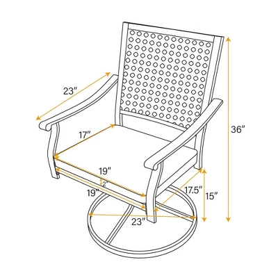 7pc Outdoor Dining Set With Swivel Chairs & Cushions & Expandable Table - Captiva Designs 15 7pc Outdoor Dining Set With Swivel Chairs & Cushions & Expandable Table - Captiva Designs - Image 13