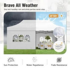 Captiva Designs 10x15 Pop Up Outdoor Commercial Heavy Duty Party Tent, White -Furniture GUEST 65600798 e5a9 4b1b 9820 6783243e86e4