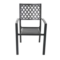 7pc Metal Patio Dining Set With Rectangular Umbrella Table & 6 Stackable Chairs - Captiva Designs -Furniture GUEST 65b9cb1d 3ef6 4cb1 b31a 7ea2769f2ee2 1