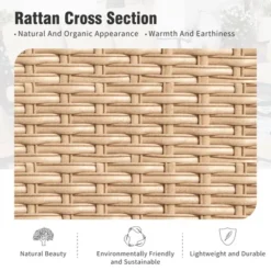 Captiva Designs 6pc Extra Large Metal And Rattan Outdoor Patio Conversation Set With Swivel Grid-back Chairs And Table -Furniture GUEST 65de6b88 e5f4 4d68 8c4e 94201e80e4c2