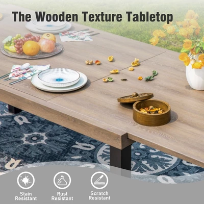 Captiva Designs 9pc Patio Adjustable Steel Rectangle Dining Table & Textilene Reclining Foldable Chairs 11 Captiva Designs 9pc Patio Adjustable Steel Rectangle Dining Table & Textilene Reclining Foldable Chairs - Image 9