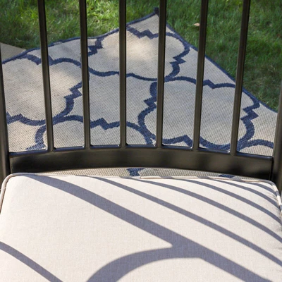 2pk Outdoor Steel Arm Chairs With Cushions - Captiva Designs 5 2pk Outdoor Steel Arm Chairs With Cushions - Captiva Designs - Image 3