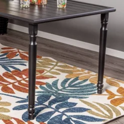 7pc Outdoor Dining Set With Steel Rectangle Table With Umbrella Hole & Swivel Chairs - Captiva Designs -Furniture GUEST 670791a2 0135 4e81 838e d7cbecc5fa95