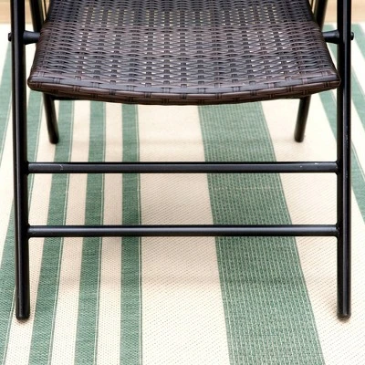 7pc Outdoor Dining Set: Wicker Chairs With Metal Table, Umbrella Hole - Captiva Designs 12 7pc Outdoor Dining Set: Wicker Chairs With Metal Table, Umbrella Hole - Captiva Designs - Image 10