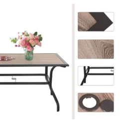 7pc Patio Set With Steel Table & Aluminum Frame Sling Chairs - Captiva Designs -Furniture GUEST 6765743e e51c 468d 8ad0 5909e191cd04