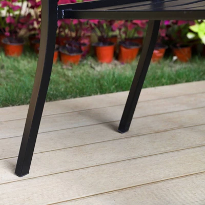 2pk Outdoor Steel Dining Arm Chairs - Captiva Designs 5 2pk Outdoor Steel Dining Arm Chairs - Captiva Designs - Image 3