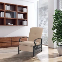 Patio Adjustable Recliner With Cushion - Captiva Designs -Furniture GUEST 677f2e44 45d0 46a7 b697 450e9e267ef7