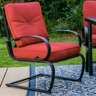 Captiva Designs 7pc Patio Dining Set With Rectangular Table With Umbrella Hold & Spring Motion Chairs 7 Captiva Designs 7pc Patio Dining Set With Rectangular Table With Umbrella Hold & Spring Motion Chairs - Image 5