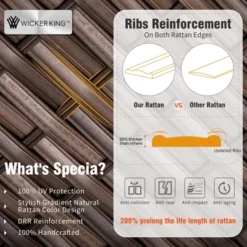 Captiva Designs 8pc Outdoor Patio Wicker Rattan Cushioned Fire Pit Set With Ottomans And Single Sofas -Furniture GUEST 69c959e6 dd4d 40f6 ab10 718ca00de48d 2