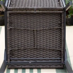 5pc Patio Dining Set With Rattan Arm Chairs & Square Faux Wood & Steel Tabletop - Captiva Designs -Furniture GUEST 6af97afe faf6 45d9 80cc 1f7a3c1d4525 1