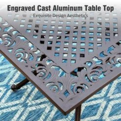 Captiva Designs 7PC Cast Aluminum Patio Dining Set With Rectangle Table & Flower Back Chairs -Furniture GUEST 6b955a01 8467 449d 8b16 8fd297500039