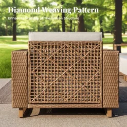 Captiva Designs Outdoor Patio Furniture Sectional Wicker Sofa Conversation Set With 9.8 Inch Thick Cushions -Furniture GUEST 6c364b64 0aa9 4b4f 83a6 a5f915ef4315