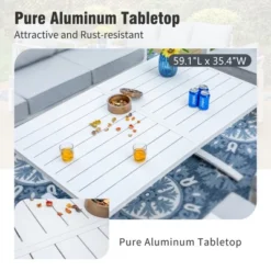 Captiva Designs 6pc Designs Aluminum Outdoor Patio Conversation Set With Coffee Table -Furniture GUEST 6cee6107 2a35 4500 9e37 6aaf6c09e490