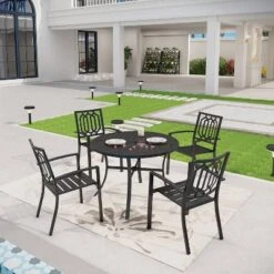 42" Outdoor Stainless Steel Round Dining Table - Captiva Designs -Furniture GUEST 6d23b20b 8672 451f 8599 97853455135d