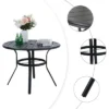 Round Patio Dining Table With Umbrella Hole - Black - Captiva Designs -Furniture GUEST 6fa69f70 c77f 4064 a0ae e661b0e2d2a6