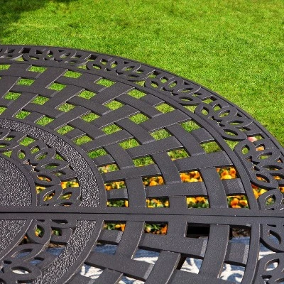 Captiva Designs 7pc Cast Aluminum Bar Height Patio Dining Set With Round Table & Swivel Stools 9 Captiva Designs 7pc Cast Aluminum Bar Height Patio Dining Set With Round Table & Swivel Stools - Image 7