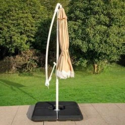 Captiva Designs 9ft Fringed Cantilever Offset Patio Market Umbrella -Furniture GUEST 702d43cc 7095 4f14 b510 2222aac47c49