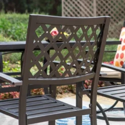 7pc Outdoor Dining Set With 37" Table & Swivel Arm Chairs - Captiva Designs -Furniture GUEST 70cdf588 4ff6 4d46 ac34 40084585cc39