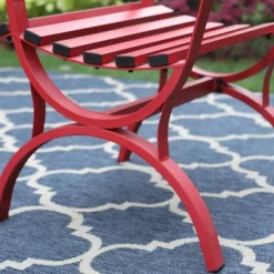 Outdoor Steel Single Seat Garden Arm Chair - Red - Captiva Designs -Furniture GUEST 71c875a3 8537 4dd1 9ab3 f6650e6e6707