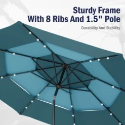 Captiva Designs 10ft Vented Patio Umbrella With 8 Sturdy Ribs For Garden, Poolside & Lawn -Furniture GUEST 71ffe27d b74e 4056 bef9 496bfb447a09