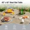 Captiva Designs 5pc Patio Dining Steel Dining Table With Umbrella Hole & Gray Textilene Arm Chairs -Furniture GUEST 7238a141 bedb 4d83 9bc2 6c420316b8af 3