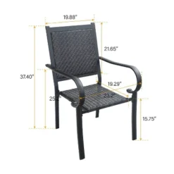 5pc Patio Set With Steel Table & Wicker Rattan Dining Chairs With Cushions - Captiva Designs -Furniture GUEST 7383bf3c b784 4318 8e3b 57d0dc9af94c