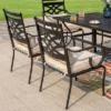 7pc Outdoor Dining Set With Chairs With Seat & Back Cushions & Metal Table With Umbrella Hole -Furniture GUEST 738da710 a6ca 4d74 8cd2 36acdf1ae021