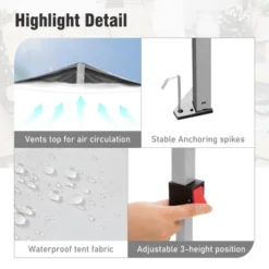 Captiva Designs 10’ X 10’ Outdoor Pop-Up Canopy Tent - Portable Sun Shelter For Camping & Events (Blue) -Furniture GUEST 74106323 67c9 4216 bf1a 7abaeb4e0491