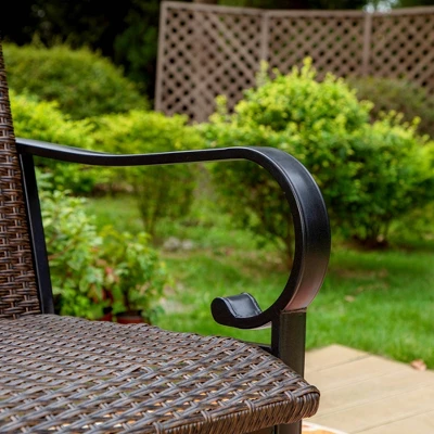 7pc Patio Dining Set With 360 Swivel Chairs & Rectangle Steel Table - Captiva Designs 9 7pc Patio Dining Set With 360 Swivel Chairs & Rectangle Steel Table - Captiva Designs - Image 7