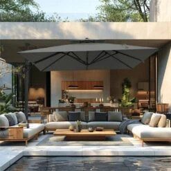 Captiva Designs 9 Ft X 12 Ft Premium Cantilever Patio Umbrella With 2-Tier Design -Furniture GUEST 747628fd a9d6 4aab 9ae1 7cdc29b7d5f5