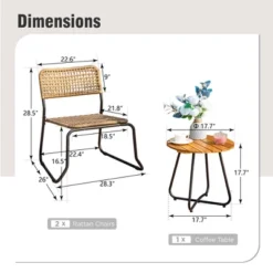 Captiva Designs 3pc Conversation Set With Bistro Table With Steel Frame & All-weather Woven Chairs -Furniture GUEST 7517fc57 d764 45ed be71 aecdf0403ec4