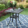 Outdoor Cast Aluminum Table With 1.97" Umbrella Hole - Brown - Captiva Designs -Furniture GUEST 75ba3c63 bd01 4639 9563 649f8b24e7e4