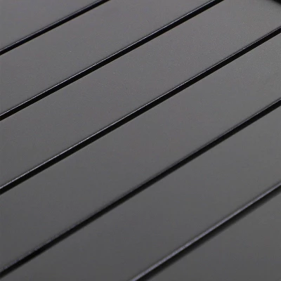 5pc Outdoor Dining Set With Padded Sling C-Spring Chairs & Round Metal Table With Umbrella Hole - Black - Captiva Designs 7 5pc Outdoor Dining Set With Padded Sling C-Spring Chairs & Round Metal Table With Umbrella Hole - Black - Captiva Designs - Image 5