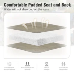 Captiva Designs 9pc Patio Spacious Black Steel Dining Table & High Back Padded Grayish Brown Sling Armrest Chairs -Furniture GUEST 769d64e7 1d9d 4b2a 82ab 712fe6f09ff2 5