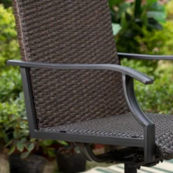 5pc Patio Dining Set Wh 360 Swivel Chairs & Square Plastic Tabletop - Captiva Designs -Furniture GUEST 76d1c614 d434 4ac8 9ec2 f1b0108f447e