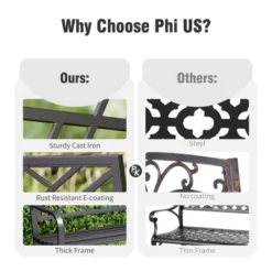 Captiva Designs Two Seat Cast Steel Garden Bench -Furniture GUEST 781145c8 dfcd 446f 856e e0a4a2e8cf00