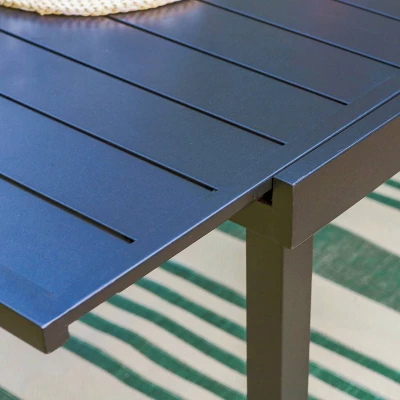 Captiva Designs 9pc Patio Extendable Steel Dining Table And Swivel Wicker Chairs With Thick Cushions 4 Captiva Designs 9pc Patio Extendable Steel Dining Table And Swivel Wicker Chairs With Thick Cushions - Image 2