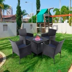 28" Outdoor Gas Fire Pit Table With Lid & Glass - Captiva Designs -Furniture GUEST 78c4801a a31a 4230 9746 769200943728