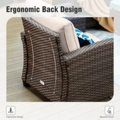 Captiva Designs 5pc Outdoor Patio Wicker Rattan Conversation Set With Cushioned Chairs For Garden Poolside Backyard -Furniture GUEST 790ae4b9 1a18 41b0 b849 028a9bb09b81