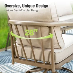 Captiva Designs 4PC Windsor Style Patio Outdoor Sofa Conversation Set With Swivel Chairs For Deck Lawn Backyard -Furniture GUEST 7b2b19ea 11b3 49e0 bf1f fa899c3e5fbf
