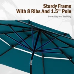 Captiva Designs 10ft Outdoor Patio Umbrella – Large 3-Tier Vented Umbrella With 8 Sturdy Ribs And 1.5" Pole (Base Not Included) -Furniture GUEST 7b308724 fbc4 48f0 990d d446ae419975