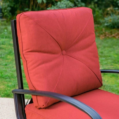 Captiva Designs 7pc Patio Dining Set With Rectangular Table With Umbrella Hold & Spring Motion Chairs 8 Captiva Designs 7pc Patio Dining Set With Rectangular Table With Umbrella Hold & Spring Motion Chairs - Image 6