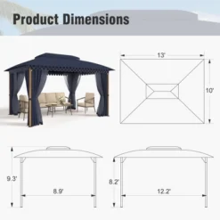 Captiva Designs 10x13 Patio Gazebo With Screened Canopy & Mosquito Netting – Heavy Duty Outdoor Shelter For Lawn And Garden 23 Captiva Designs 10x13 Patio Gazebo With Screened Canopy & Mosquito Netting – Heavy Duty Outdoor Shelter For Lawn And Garden -Furniture GUEST 7bc44948 efa0 4005 bb81 f93994f7ac28
