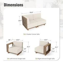 Captiva Designs Outdoor Patio Modular Furniture Sectional Wicker Sofa Set With 9.8 Inch Thick Cushions -Furniture GUEST 7c2239a6 05b6 4783 86ab ac6d148d45cd