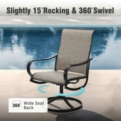 Captiva Designs 7pc Outdoor Patio Rectangle Metal Dining Table & Grayish Brown Textilene Swivel Chairs 28 Captiva Designs 7pc Outdoor Patio Rectangle Metal Dining Table & Grayish Brown Textilene Swivel Chairs -Furniture GUEST 7c40769f 3d13 48f2 8757 27714a10c220 15