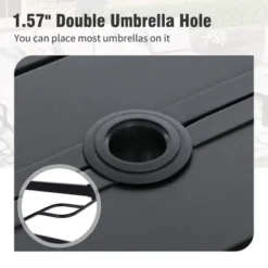 Captiva Designs 5pc Patio Dining Steel Table With Umbrella Hole & Metal Chairs With Cushions -Furniture GUEST 7cd25561 7c04 40ba b7f5 b15594dfb6e8 7